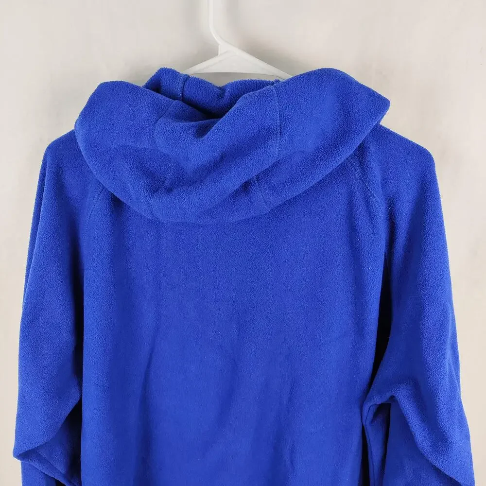 Columbia Hoodie Mens XL Blue Fleece Pullover Kangaroo Pocket Zip Chest Logo